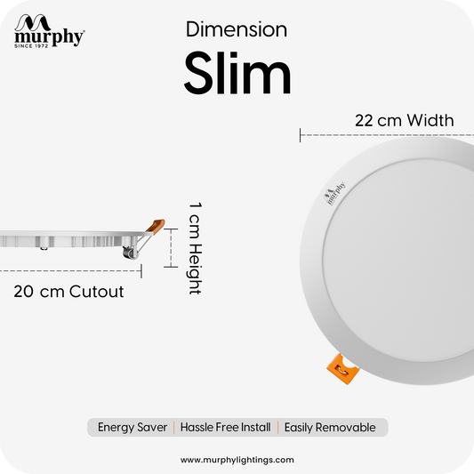Murphy 22W Slim Round Recess Panel Light