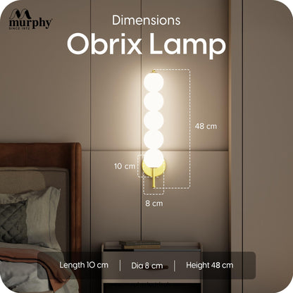 Murphy ORBIX 5 Ball LED Wall Lamp 18W, 3C (Warm/Cool/Natural White), Golden White, Metal & Acrylic, Modern Decorative Wall Light for Living Room & Bedroom, BIS Approved, 2 Year Warranty