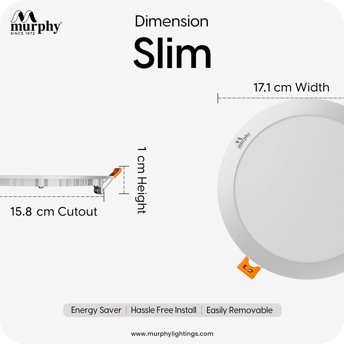 Murphy 15W Slim Round Recess Panel Light