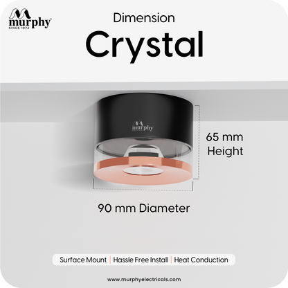 Murphy 12W Crystal Black Rose Gold Cylindrical COB Surface Light