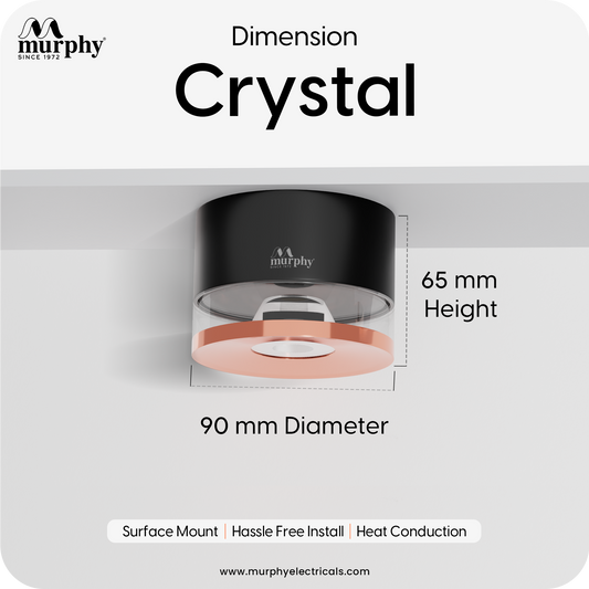 Murphy 12W Crystal Black Rose Gold Cylindrical COB Surface Light