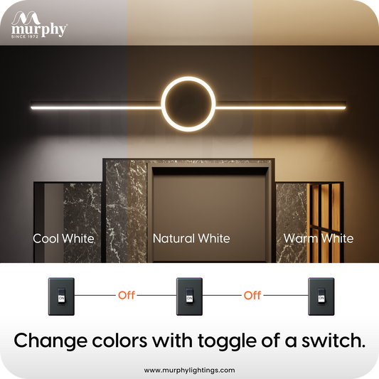 Murphy Sun Model 16+2W with Black Finish LED Picture Photo Frame Light/Bathroom Dressing Table Light