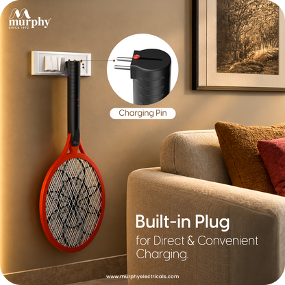 Murphy Anti Mosquito Racket with LED Torch | Rechargeable Electric Mosquito Bat | High Power Insect Killer Racket | 6 Months Warranty | Made in India