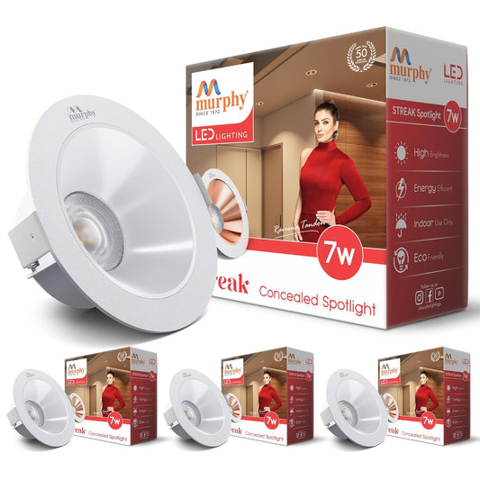 Murphy 7W Streak LED Down Light WH+White Finish Bulb Down Light