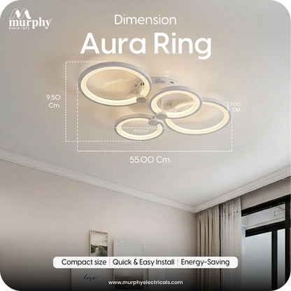 Murphy LED Ceiling Light | 40W 3 Color (Warm/Natural/Cool) | Geometric Flush Mount Acrylic Light for Living Room, Bedroom, Dining Room & Hallway