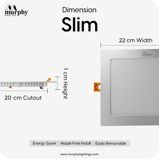 Murphy 22W Slim Square Recess Panel Light