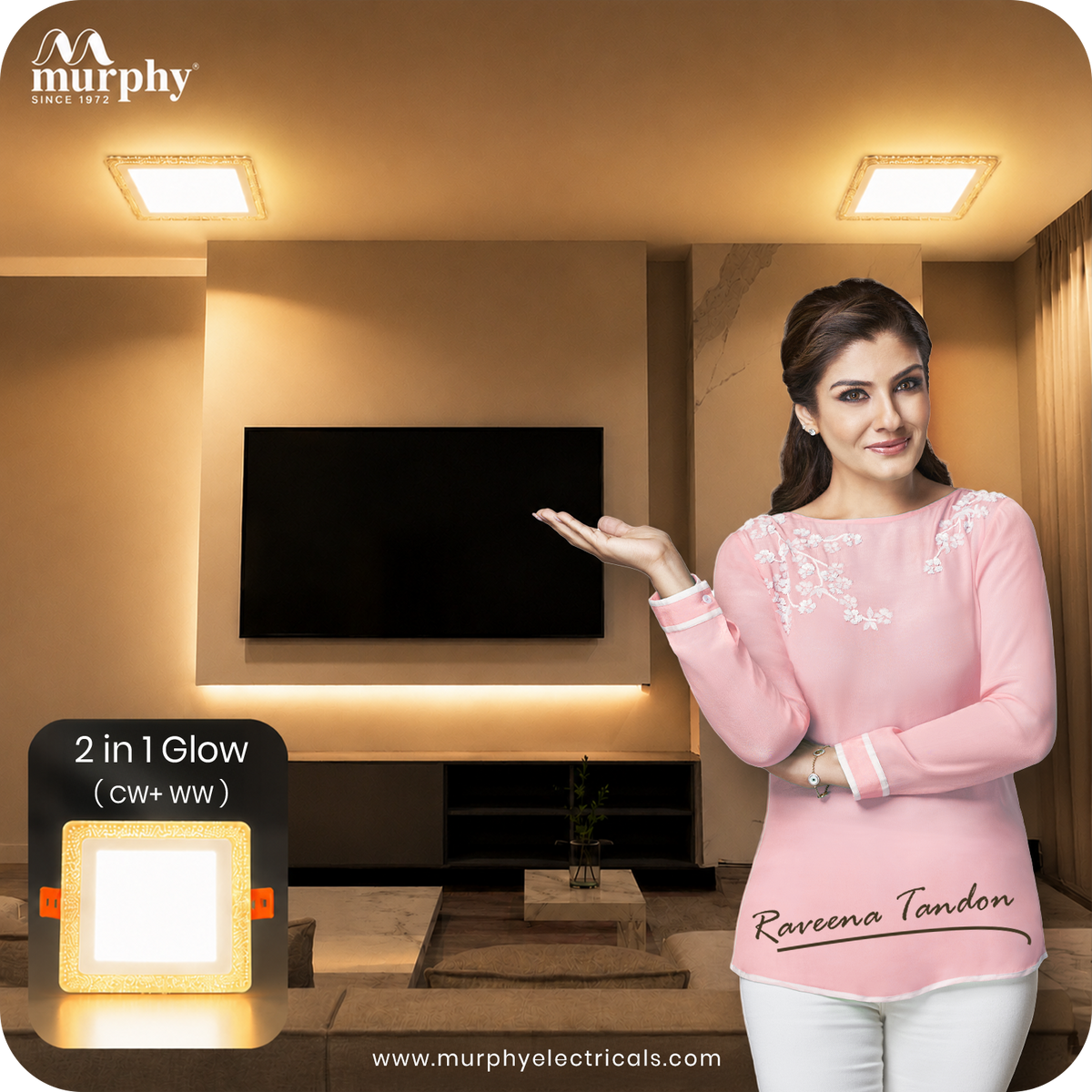 Murphy Bubble 3W+3W Square LED Panel Light | 2-in-1 Glow | Premium Ceiling Light (Clearance Sale)