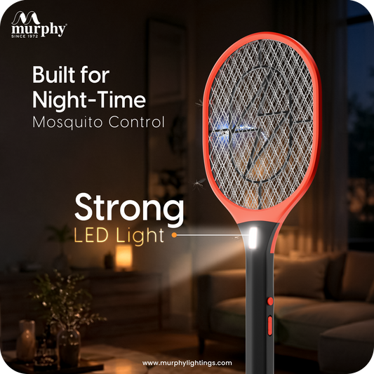 Murphy Anti Mosquito Racket with LED Torch | Rechargeable Electric Mosquito Bat | High Power Insect Killer Racket | 6 Months Warranty | Made in India