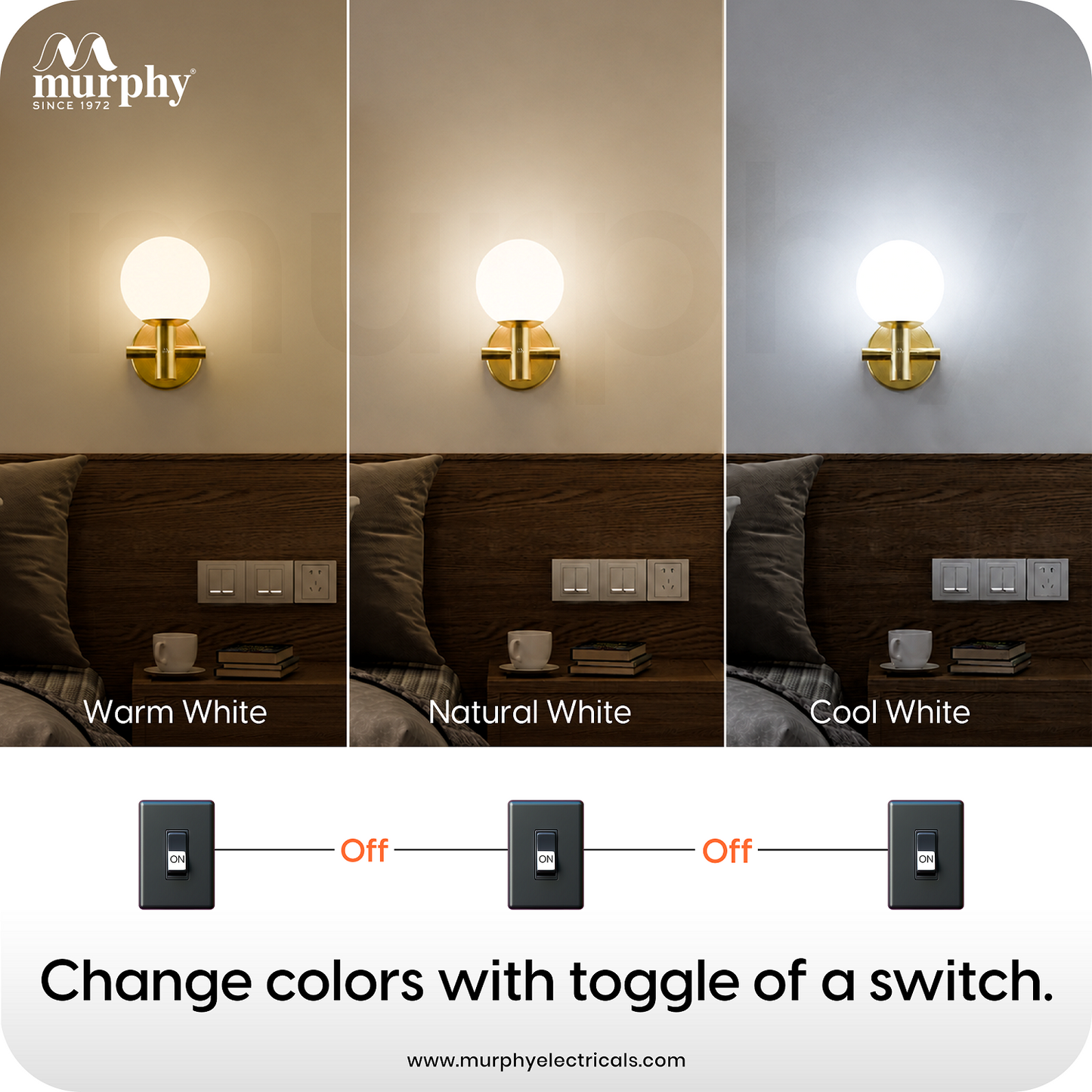 Murphy Nexus 6W Decorative Wall Light | 3 Color | Gold |