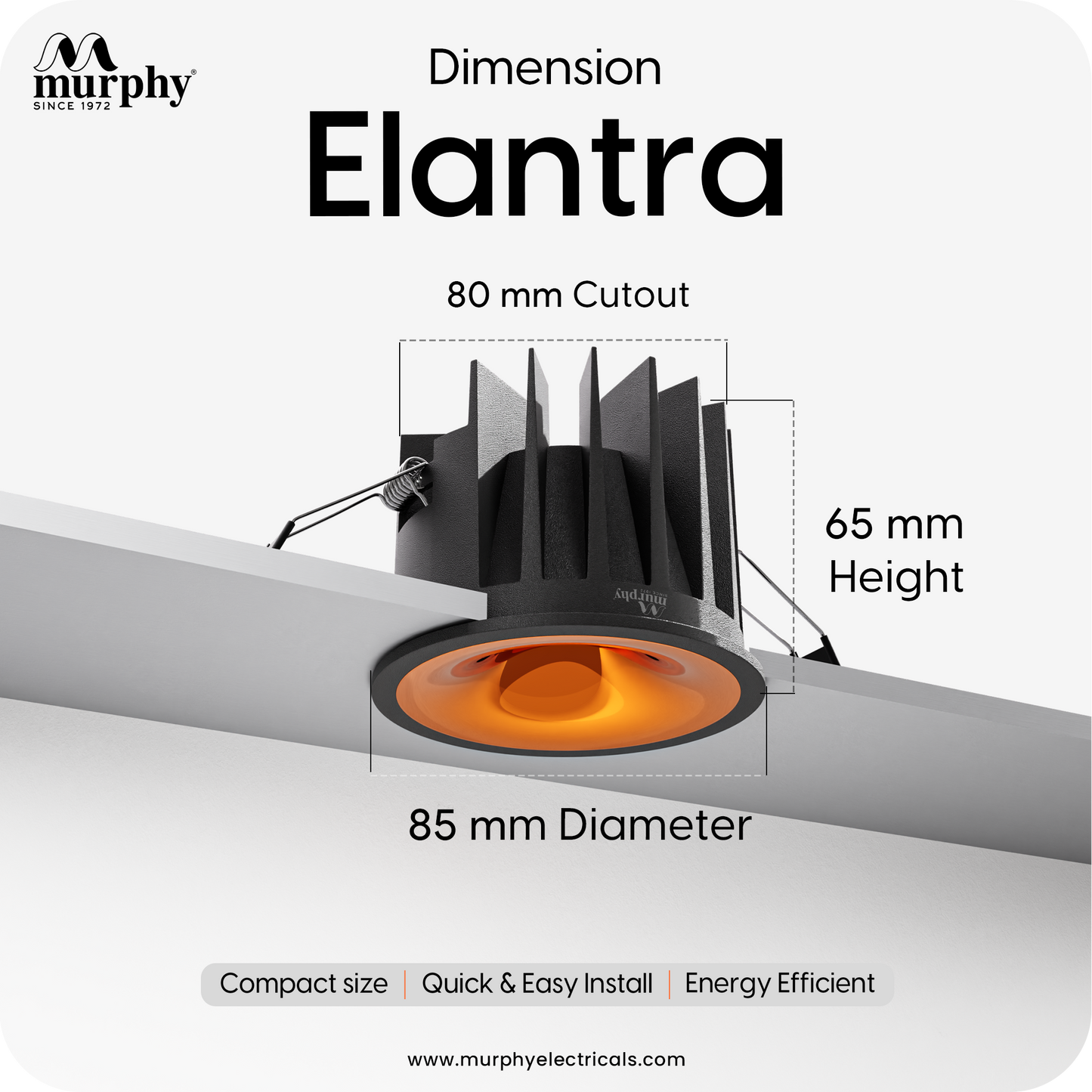 Murphy Elantra 12W COB LED Downlight | Rose Gold Reflector | Warm White Recessed Spot Light | Aluminium Housing | Heat Dissipation| 700 Lumens | BIS Approved | 2 Year Warranty