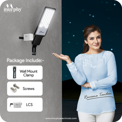 Murphy Velar 24W LED Street Light with Auto On/Off Day Night Sensor | Aluminium Body | IP66 Waterproof | 2400 Lumens | 6500K Cool White | | BIS Certified | 2-Year Warranty
