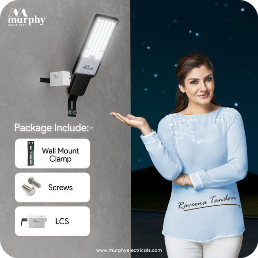Murphy Velar 50W LED Street Light with Auto On/Off Day Night Sensor | Aluminium Body | IP66 Waterproof | 5000 Lumens | 6500K Cool White | | BIS Certified | 2-Year Warranty
