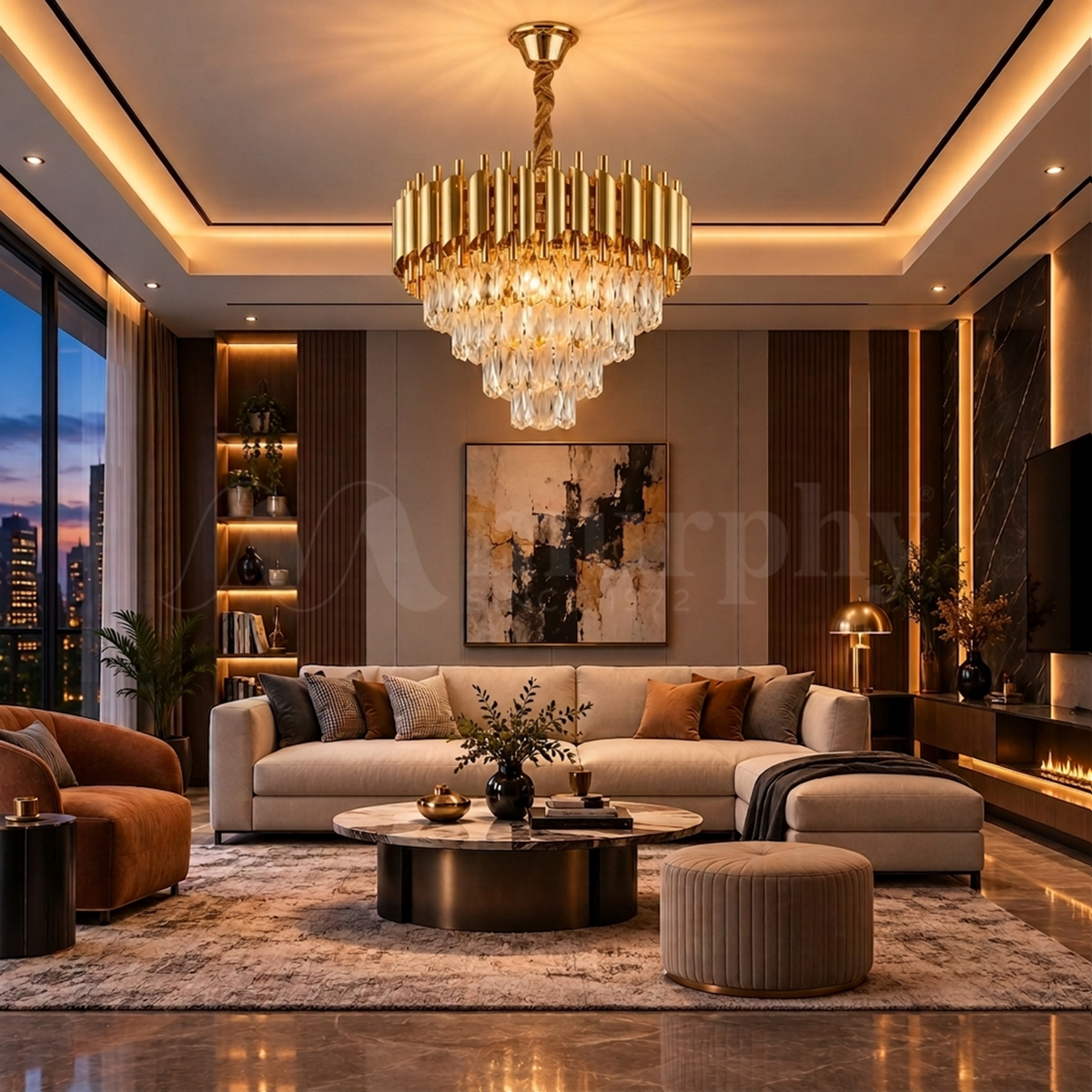 Murphy Golden Mamba Crystal Pendant Light | Luxury Chandelier