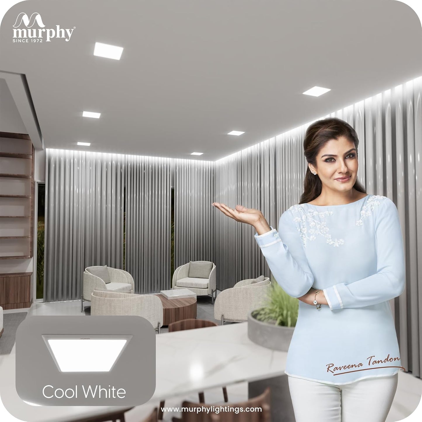 Murphy 10W Evo Square Recess Panel Light