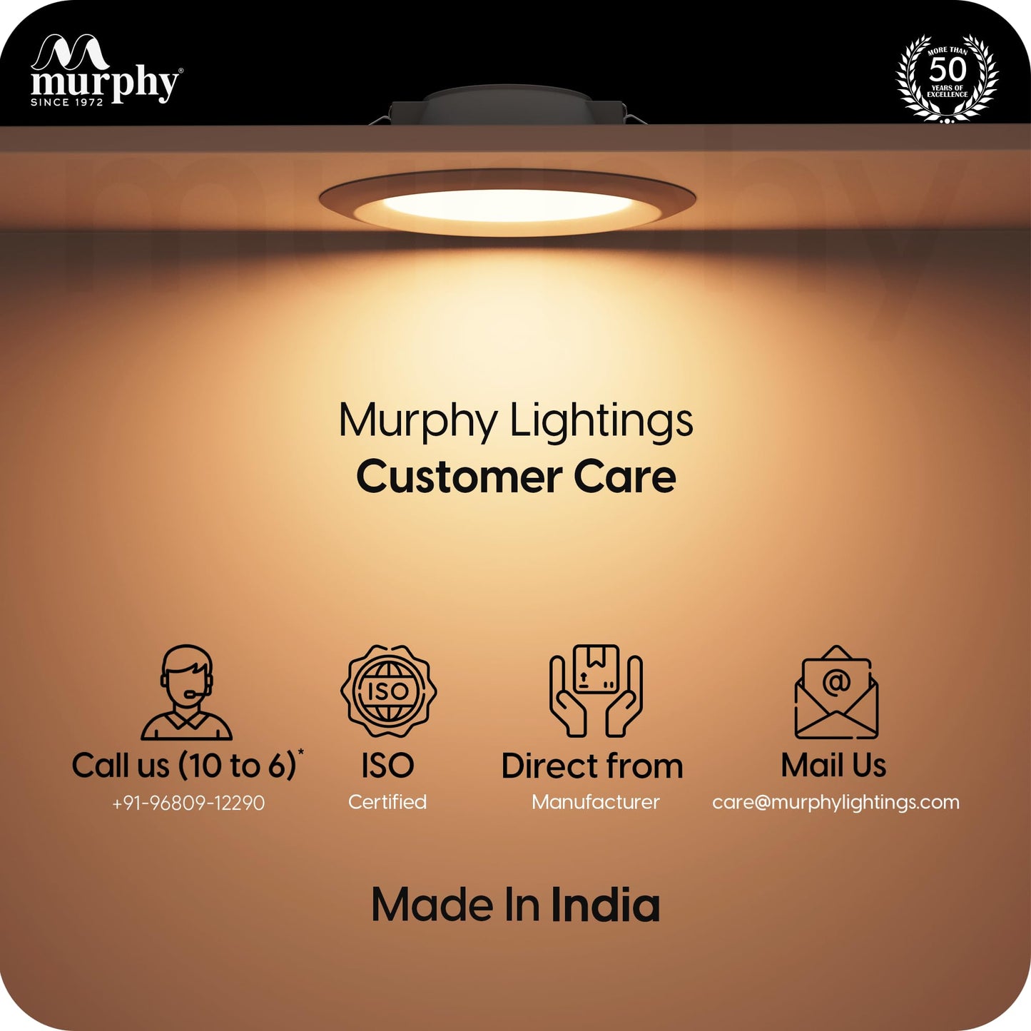 Murphy Cona 6W Round LED Concealed Panel Down Light | Best Suited for 3-Inch Cutout, Energy Efficient, 2 Years Warranty