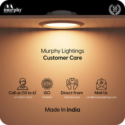Murphy Cona 6W Round LED Concealed Panel Down Light | Best Suited for 3-Inch Cutout, Energy Efficient, 2 Years Warranty