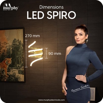 Murphy LED Spiro Wall Lamp| 15W Modern Spiral Wall Sconce with 3 Color Change | Warm White Natural White Cool White | Premium French Gold Aluminium Body | 2 Year Warranty