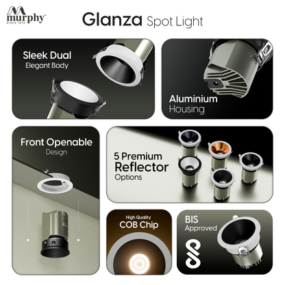 Murphy Exotica COB Spotlight | Front Openable Design | 2 Elegant Body