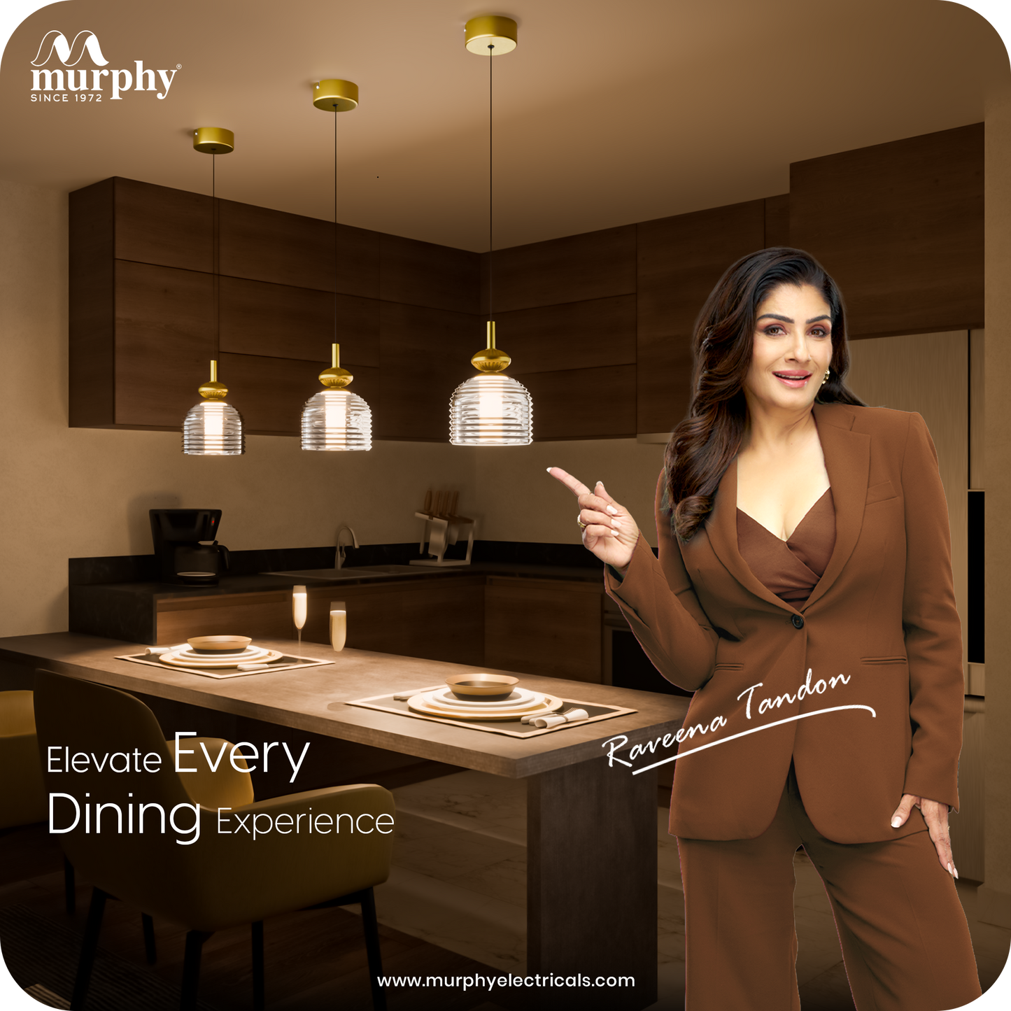 Murphy Ripple Pendant 9W LED Hanging Light | 3C Color Changing Warm/Natural/Cool White | Golden Finish | Ideal for Bedroom & Living Room | BIS Approved | 2 Year Warranty