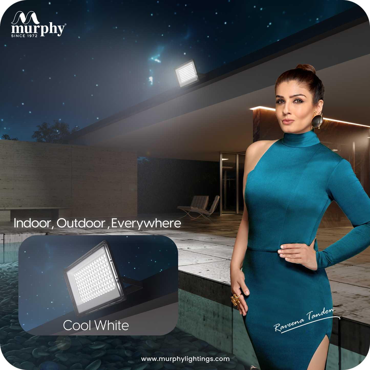 Murphy Steller LED 50W LED Flood Light, IP65 Rated Outdoor Light (Cool White, BIS Approved)