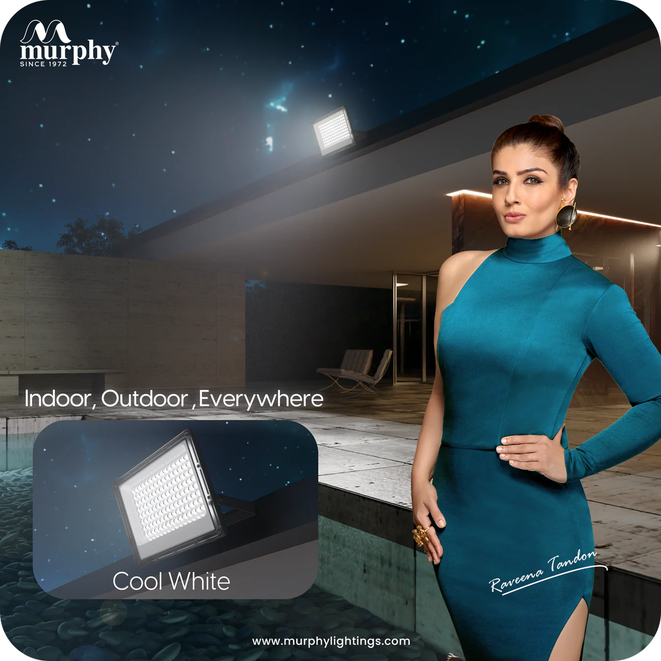 Murphy Stellar 200W LED Flood Light with Auto Day/Night Sensor | 6500K Cool White  Surge Protected | High Lumen Outdoor Light