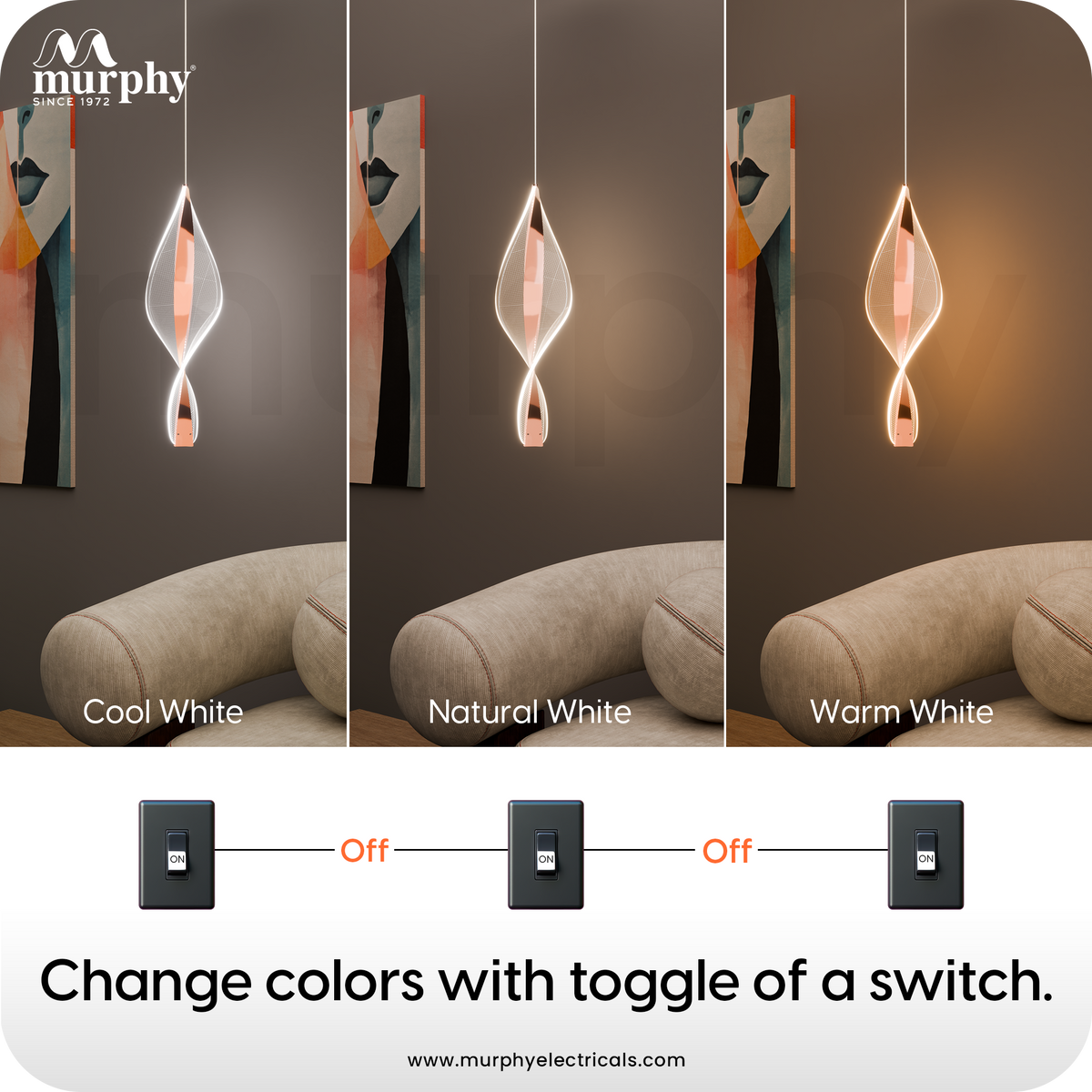 Murphy Infinity Drop 10W Pendant Light | 3 Colour Changing