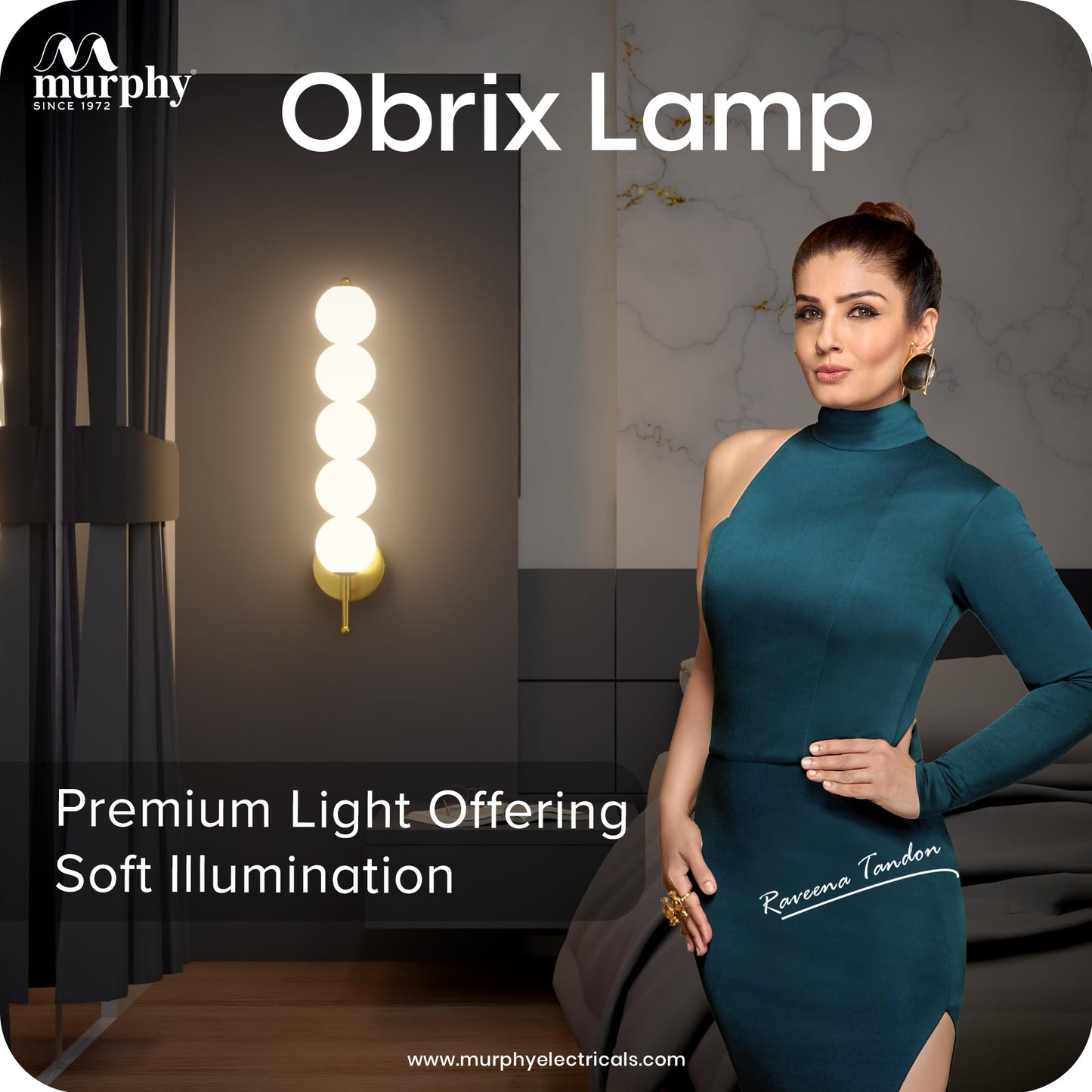 Murphy ORBIX 5 Ball LED Wall Lamp 18W, 3C (Warm/Cool/Natural White), Golden White, Metal & Acrylic, Modern Decorative Wall Light for Living Room & Bedroom, BIS Approved, 2 Year Warranty