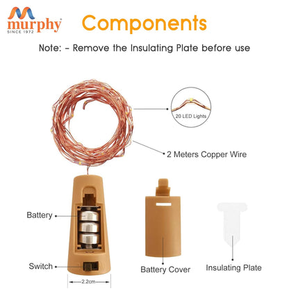 Murphy Decorative Cork String Lights – 3 Meter