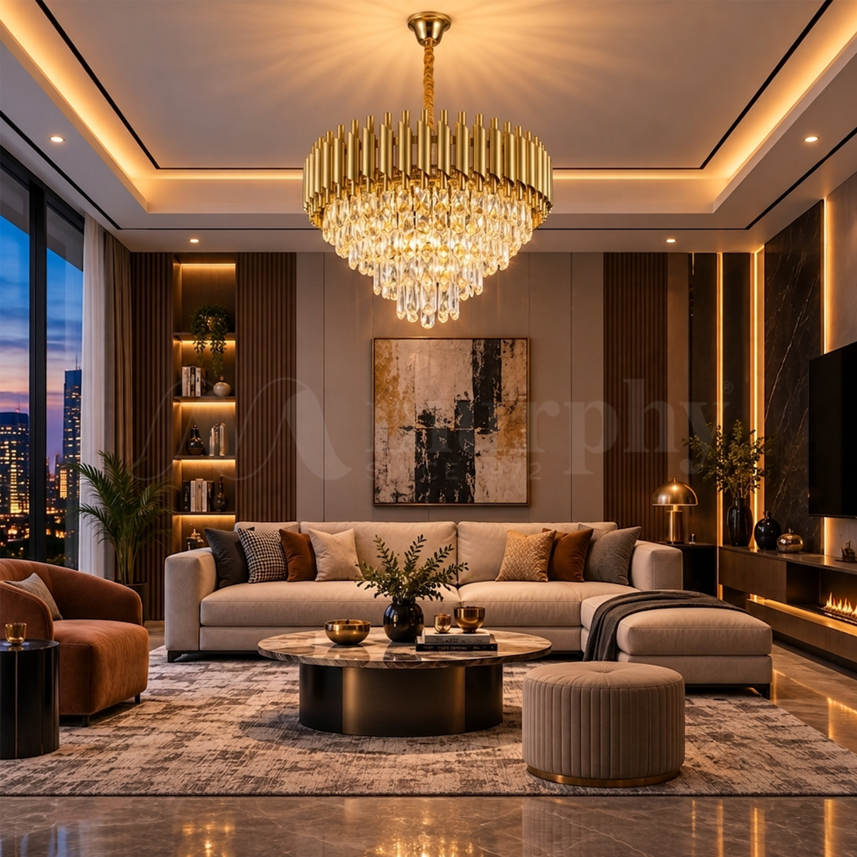 Murphy Golden Mamba Crystal Pendant Light | Luxury Chandelier