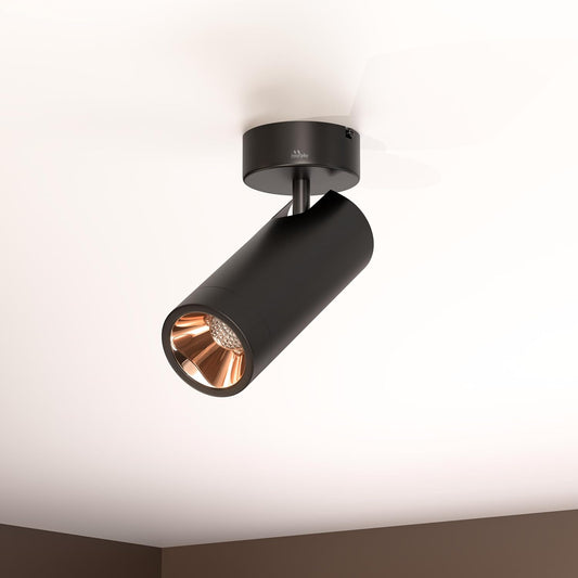 Murphy 12W LED Surface Mount Spot Light for Ceiling Warm White, Aluminium Body, Anti-Glare Design, Indoor Use – Black Rose Gold Finish, 2-Year Warranty