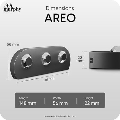 Murphy Areo 6-Way Waterproof LED Wall Light – Warm White | Premium Aluminium Body | Modern Decorative Indoor & Outdoor Wall Lamp | Energy Efficient | IP65