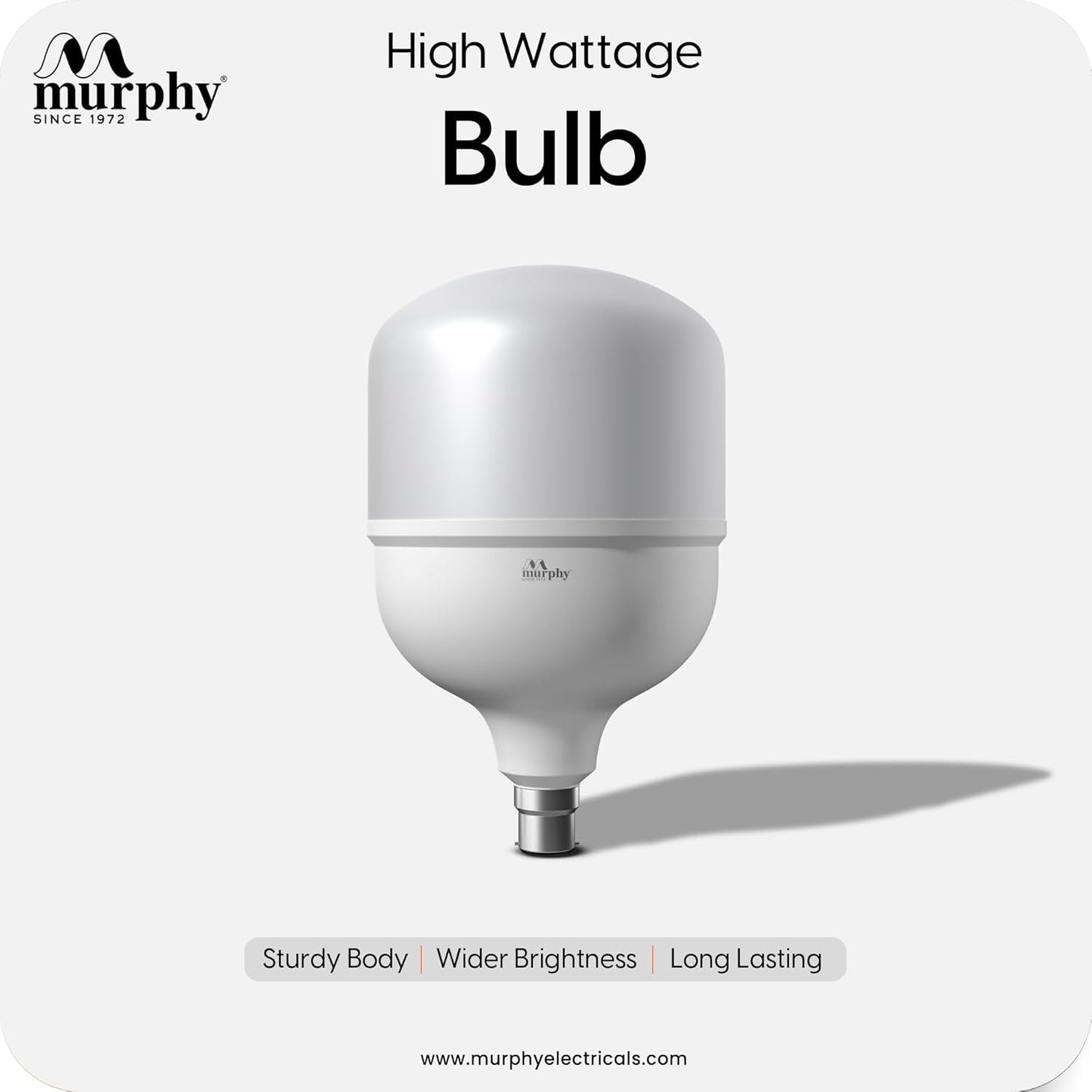 Murphy 70W LED Bulb – Cool Daylight | High Wattage Energy-Saving Bulb | B22 Base | Long Life | 6500K Bright White | 2-Year Warranty