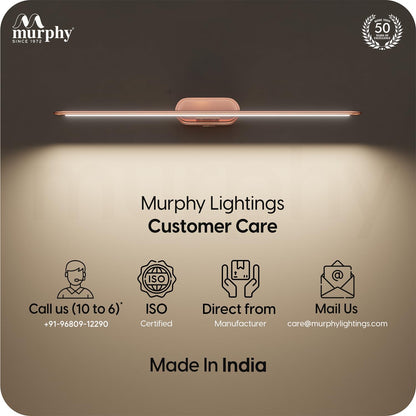 Murphy 6W 3-in-1 Color Changing Full Copper Finish LED Mirror Picture Wall Light,Bathroom Vanity Led Mirror Light (Cool White/Warm White/Natural White)