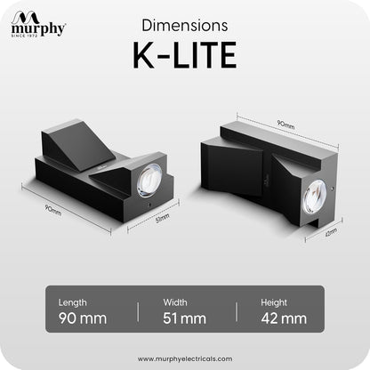 Murphy K-LITE Double Ray Wall Light IP66 Waterproof | Up to 600 Lumens | 2 Years Warranty | BIS Approved | 2.5kV Surge Protection | Up Down Light for Gate, Balcony & Garden