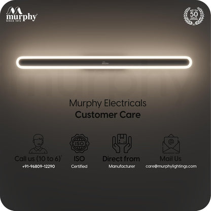 Murphy LumaLine TrioGlow 15W Black Body Premium LED Mirror Wall Bathroom Light - with 3-in-1 Colour Cool White/Warm White/Natural White Linear Bar