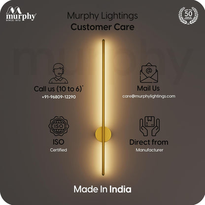 Murphy LED (Wall Highlighter) - 12W, 3-in-1 Color Changing, Modern Gold Finish Wall Sconce Light  Stylish Home Decor