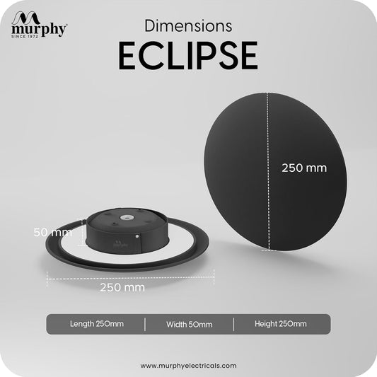 Murphy 12W Black Moon LED Wall Lamp – 2-Year Warranty | Aluminium Body | Warm White Glow | Indoor/Outdoor Modern Lighting Fixture