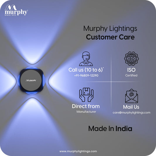 Murphy 6W LED Outdoor Wall Light | 4-Way Omni Beam| with–2-Year Warranty | 7+ Auto-Changing Colours IP66 Waterproof Aluminium Body,
