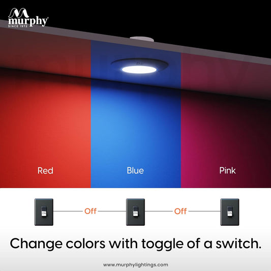 Murphy 3W Aura LED 3-IN-1 Color Changing Down Light : Red+Blue+Pink