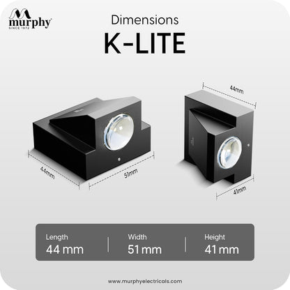 Murphy K-LITE Single Ray Wall Light  | IP66 Waterproof | 2 Years Warranty | BIS Approved | 2.5kV Surge Protection | Up Down Light for Gate, Balcony & Garden