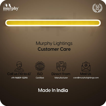 Murphy LumaLine TrioGlow 15W Premium LED Mirror Wall Bathroom Light - with 3-in-1 Colour Cool White/Warm White/Natural White Linear Bar