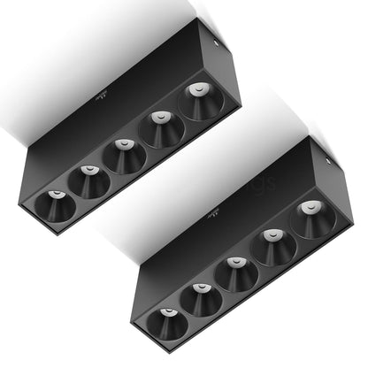 Murphy 10W Black Gold Finish Square Laser Surface LED COB Spot, Focus, Down Ceiling Light, Surface Light (Warm White, Pack of 1), with 2 Years Warranty