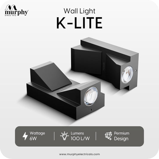 Murphy K-LITE Double Ray Wall Light IP66 Waterproof | Up to 600 Lumens | 2 Years Warranty | BIS Approved | 2.5kV Surge Protection | Up Down Light for Gate, Balcony & Garden