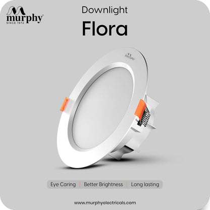 Murphy Flora 9W LED Down Light, Cool White Light, Round, Recessed Ceiling LED Light, Suited for 3 inch Junction Box/Concealed Box (2 Years Warranty)