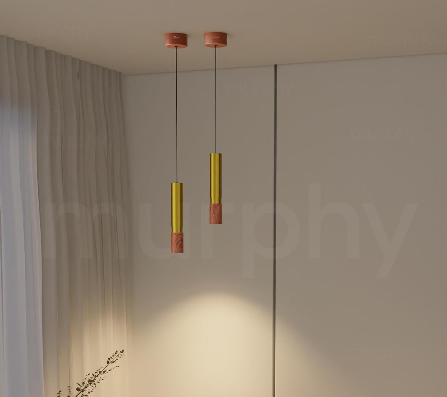 Murphy Timber Wood 12W Hanging Pendant Light