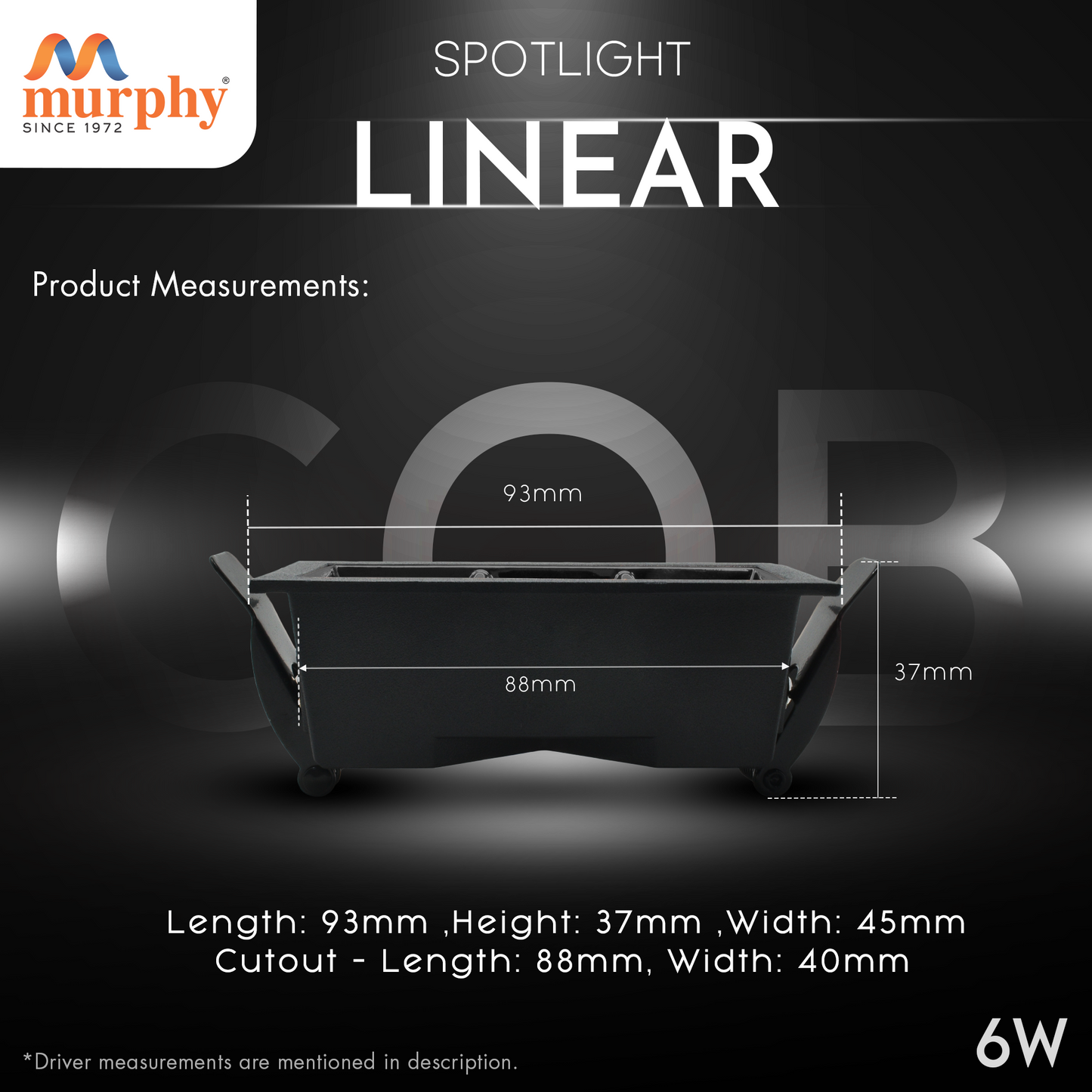 Murphy 6W Premium Black Finish Laser COB Spot Light
