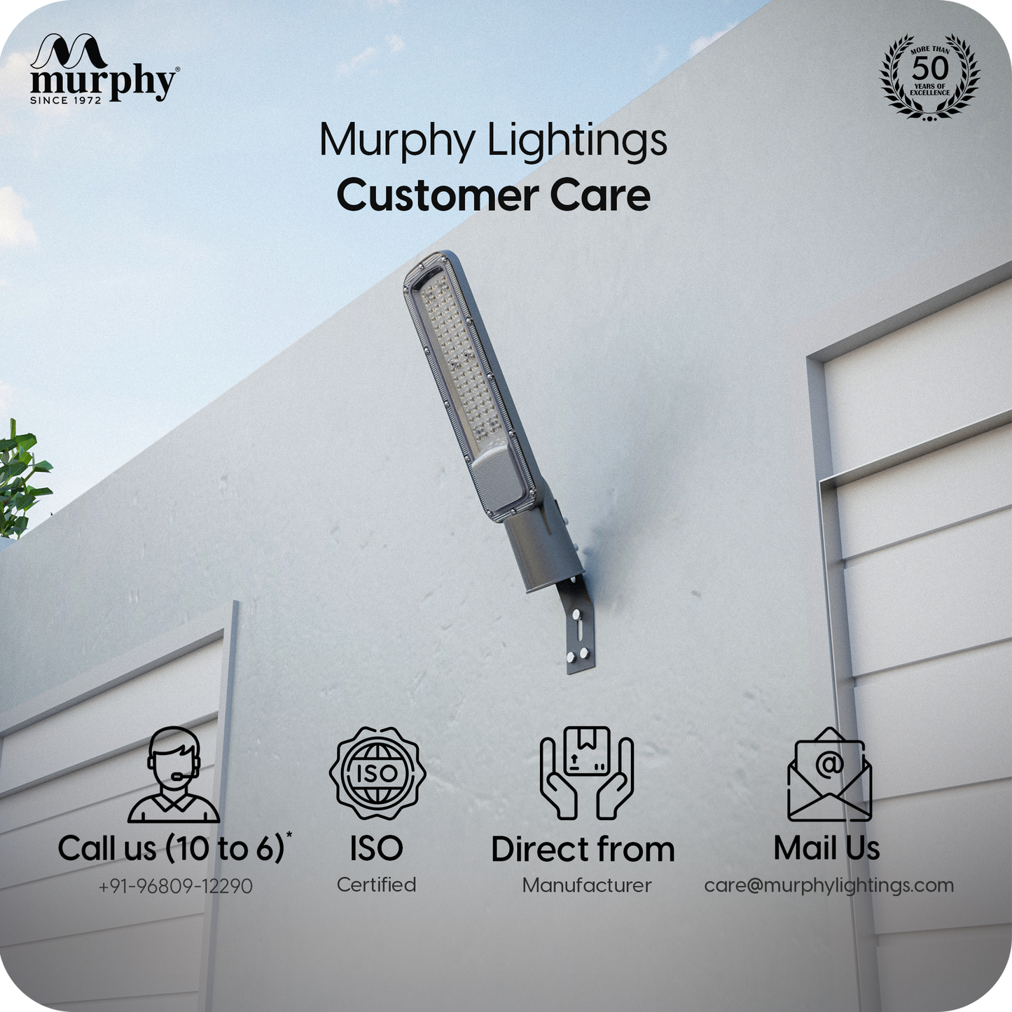 Murphy Lensy 100W LED Street Light | 10000 Lumens | BIS Approved | | Aluminium Body | IP66 Waterproof | 6500K Cool White | 4kV Surge Protection | BIS Approved