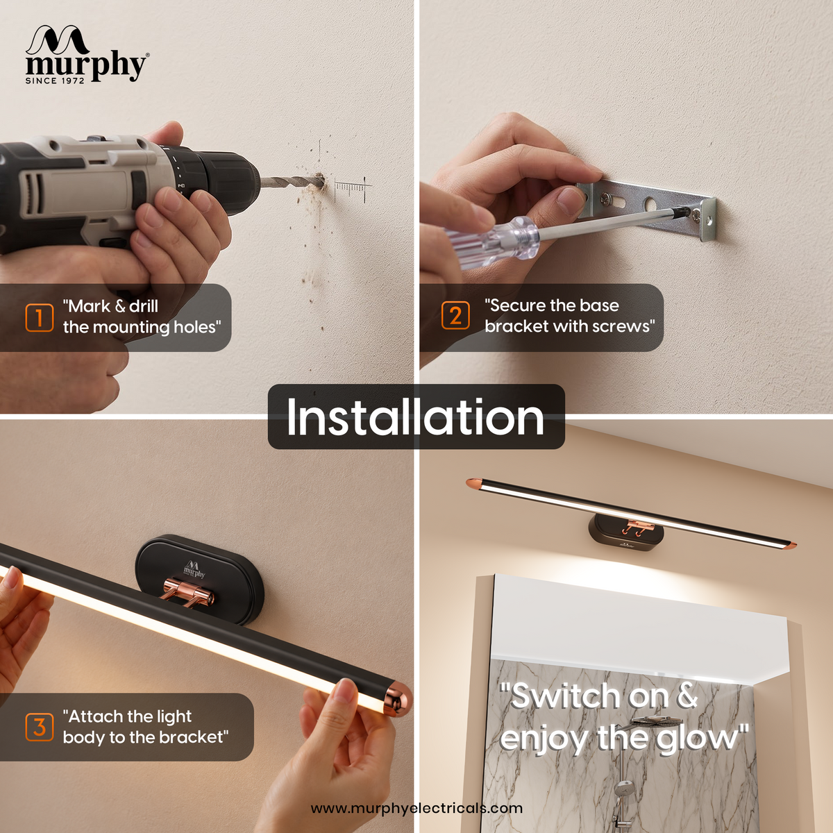 Murphy 12W 3-in-1 LED Mirror Light – Rose Gold