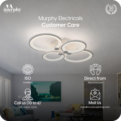 Murphy LED Ceiling Light | 40W 3 Color (Warm/Natural/Cool) | Geometric Flush Mount Acrylic Light for Living Room, Bedroom, Dining Room & Hallway