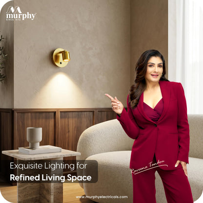 Murphy Photon 3W COB LED Premium Wall Reading Light | Gold Finish | Warm White | 300 Lumens | BIS Approved |